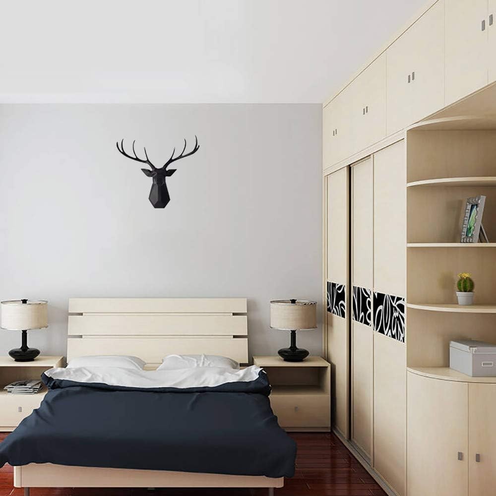 Versatile Faux Deer Head Wall Art - Black Metal 23.3''W x 21.3''H for Any Room