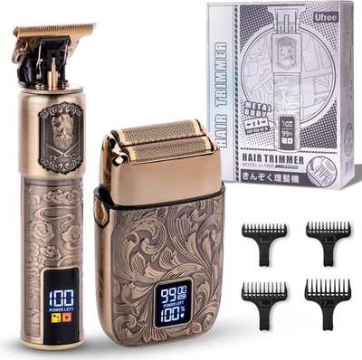 Ufree Electric Foil Shaver & Beard Trimmer Kit   Cordless Razor for Men, Bronze