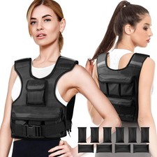 Adjustable Weighted Vest for Women, Customizable 0-18 lbs lb, Black