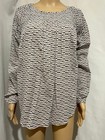 COUNTRY ROAD SIZE M PATTERNED SMOCKED YOKE LONG SLEEVE LIGHT COTTON TOP