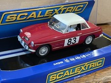 EXCELLENT Scalextric C3143 MGB 1964 Monte Carlo Rally No. 83 Red DPR Slot Car