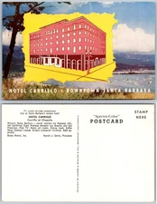 Hotel Carrillo Downtown Santa Barbara Postcard