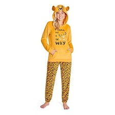 Pyjamas for Women, Fluffy Ladies Fleece Pyjamas, Stitch Medium Yellow Simba