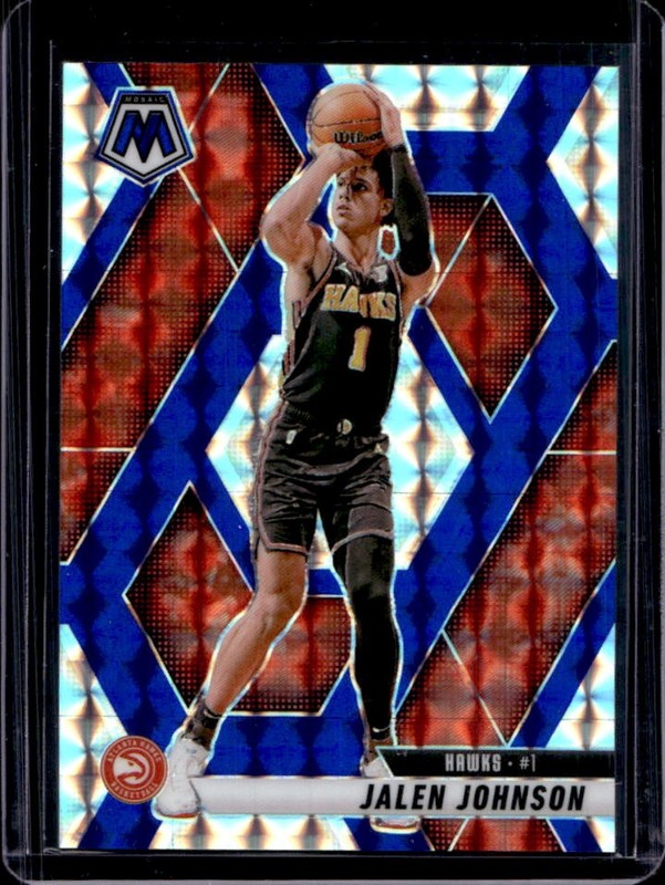 2024-25 Panini Mosaic Jalen Johnson Choice Blue Mosaic #/45 Hawks