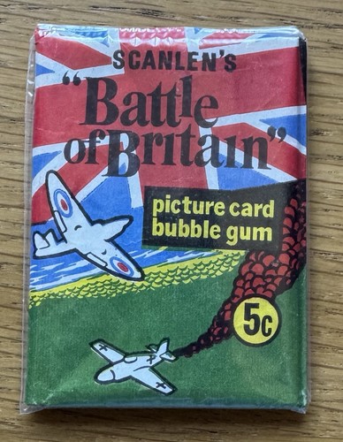 SCANLEN'S 1969 "BATTLE OF BRITIAN" 5c SEALED BUBBLE GUM TRADING CARD WAX PACKET - Picture 3 of 3