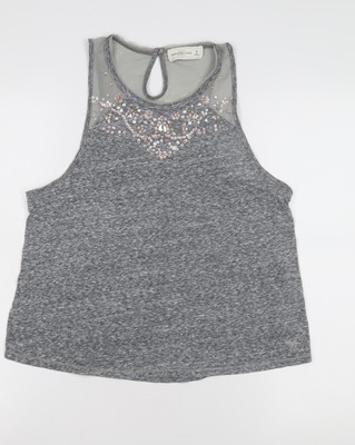 Abercrombie & Fitch Damen-Tanktop grau Pailletten Medium Camisole