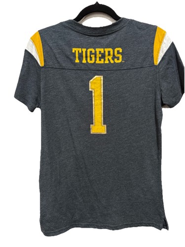 Missouri Tigers MIZZOU UNIVERSITY Nike Shirt T-shirt Womens Large Gold/Gray - Picture 4 of 9