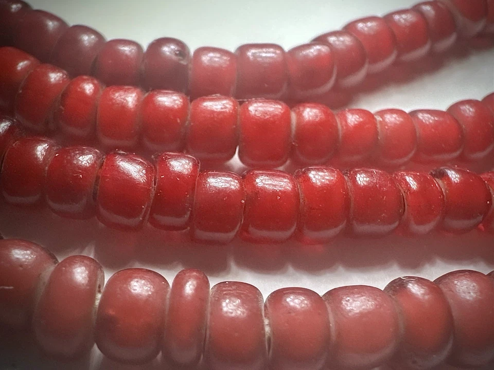 Dayak реликвия французский муранский венецианский красный белый сердце торговли бисер прядь 3,5 мм - Изображение 2 из 4