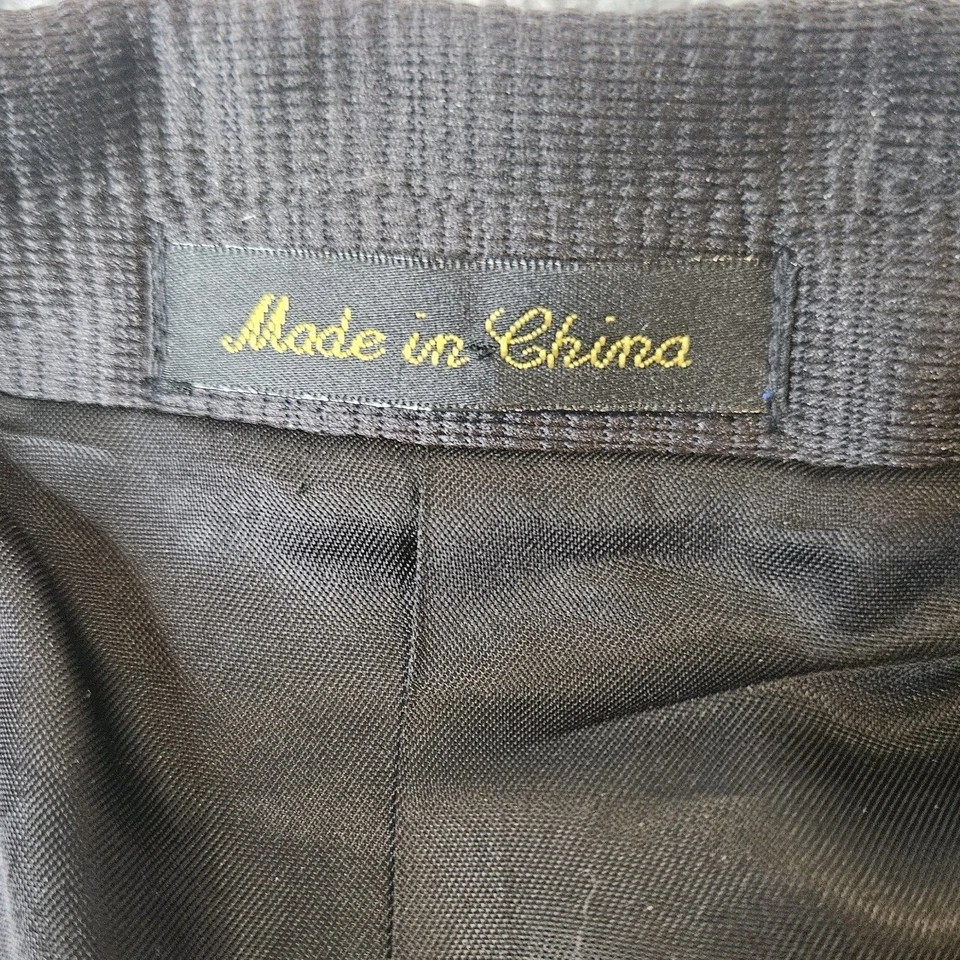 Circle S Dallas Western Blazer Vintage Mens Size 52R Black Sheen Monochrome - Image 4 of 4