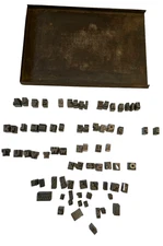 Metal Printing Press Tray Letterpress Ink Printers Blocks Letters Symbols Number