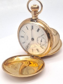 1891 Am Waltham Appleton Tracy mod. 1883 18S 15J oro 14k corse di caccia piene