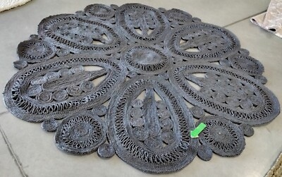 NAVY 8' X 8' Round Broken Thread Rug, Reduced Price 1172744633 NF360N-8R