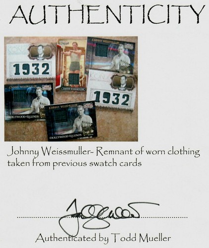 RARE! “Johnny Weissmuller” Remnant of His Worn Outfit Encapsulated COA - Picture 2 of 2