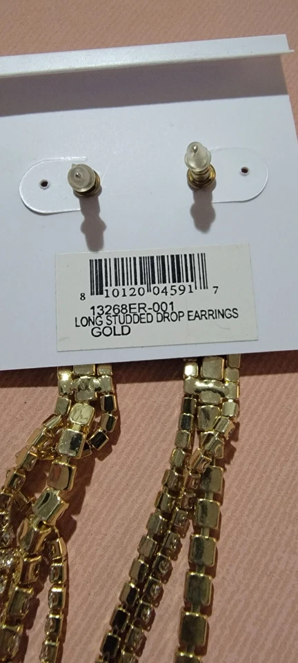 Pendientes colgantes largos oro jules smith Foto 3 de 3