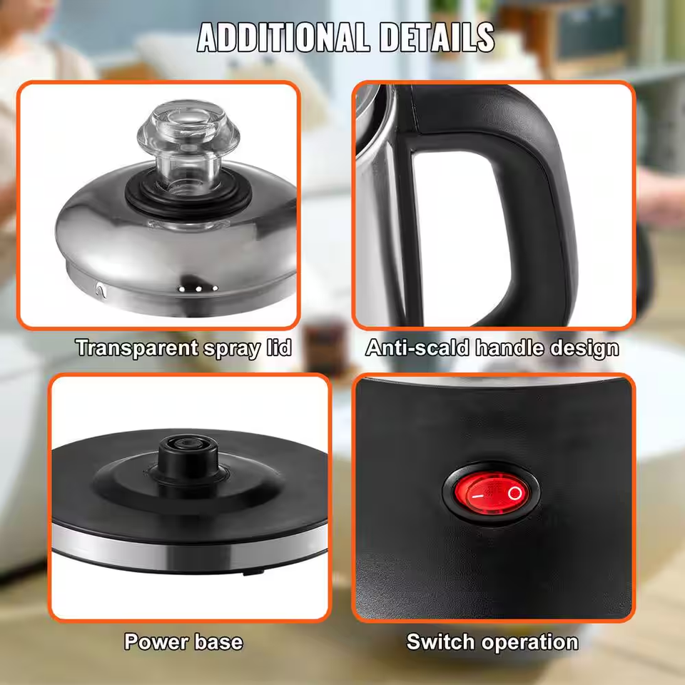 12Cup Electric Percolator Coffee Pot 304 Stainless Steel with Keep Warm