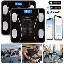 2PCS Digital Body Weight Scale Backlit Display High Precision Bluetooth Scale