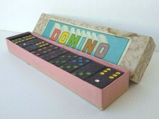 Domino Antico Gioco Per Bambini giocattolo da tavolo in legno vintage d'epoca di