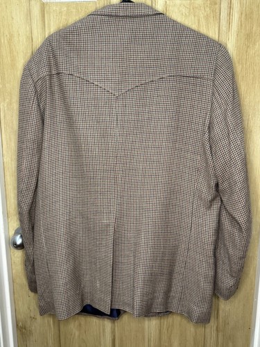 Circle S Western Men's 48R Blazer Tan Multi Houndstooth Suit Sport Coat - Picture 2 of 8