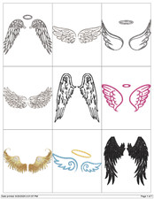 ANGEL WINGS EMBROIDERY MACHINE DESIGNS PES HUS JEF VP3 DST EXP USB