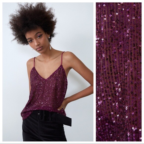 sequin strappy top