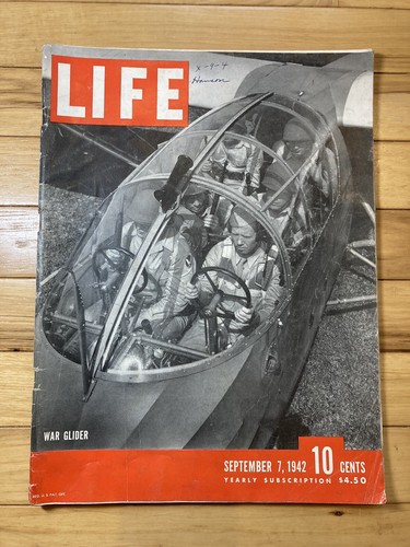 LIFE Magazine SEPT. 7, 1942- POW'S, Nazi Advance Map, War Gliders, WW2 Ads