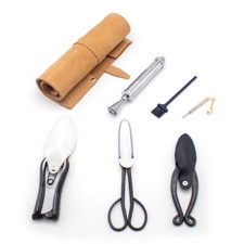 Japanese Ikebana Flower Art Tool Flower Arrangement Tools Set Real cowhide Bag
