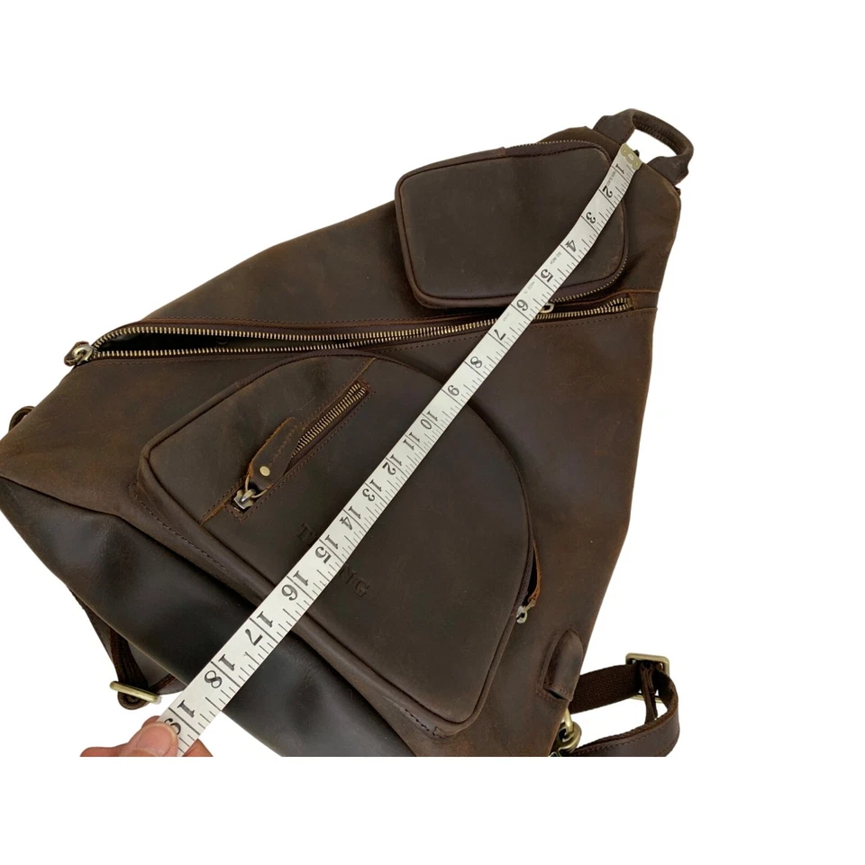 Bolso Bandolera Mensajero Bandolera Hombre 6953 Raro De Colección Tiding Cuero de Vaca Bandolera Foto 3 de 4