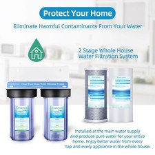 Geekpure 2 Stage Whole House Water Filter System with 10-Inch clearance sale