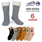 2 Pairs Women Cable Knit Bed Socks Winter Warm Thick Home Sock Non Slip Gift AU