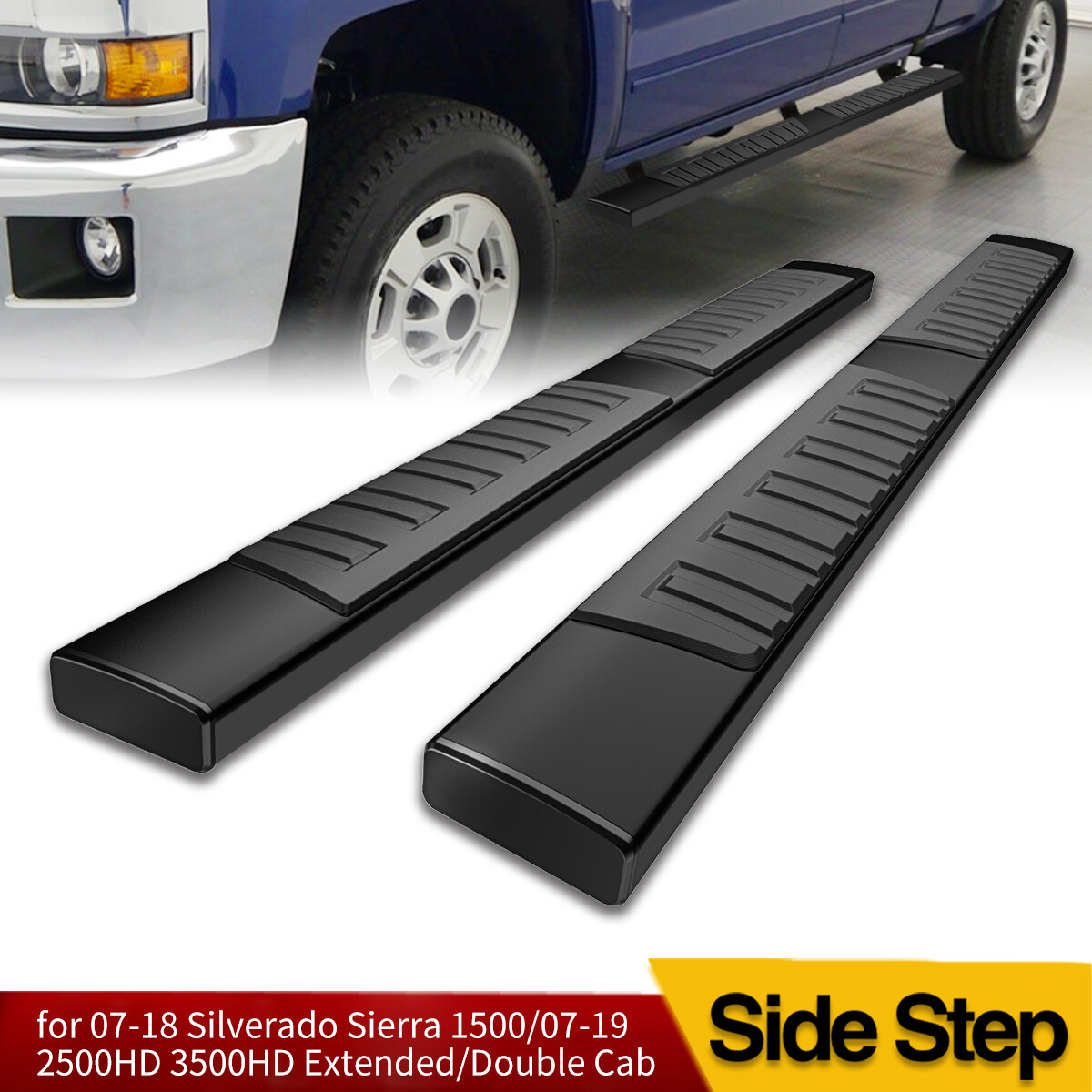 Running Boards for 20072018 Chevy Silverado Double Cab 6" Side Step