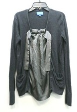 Cárdigan Top Simply Vera Vera Wang Mujer Manga Larga Cuello Atado Parche Bolsillo S
