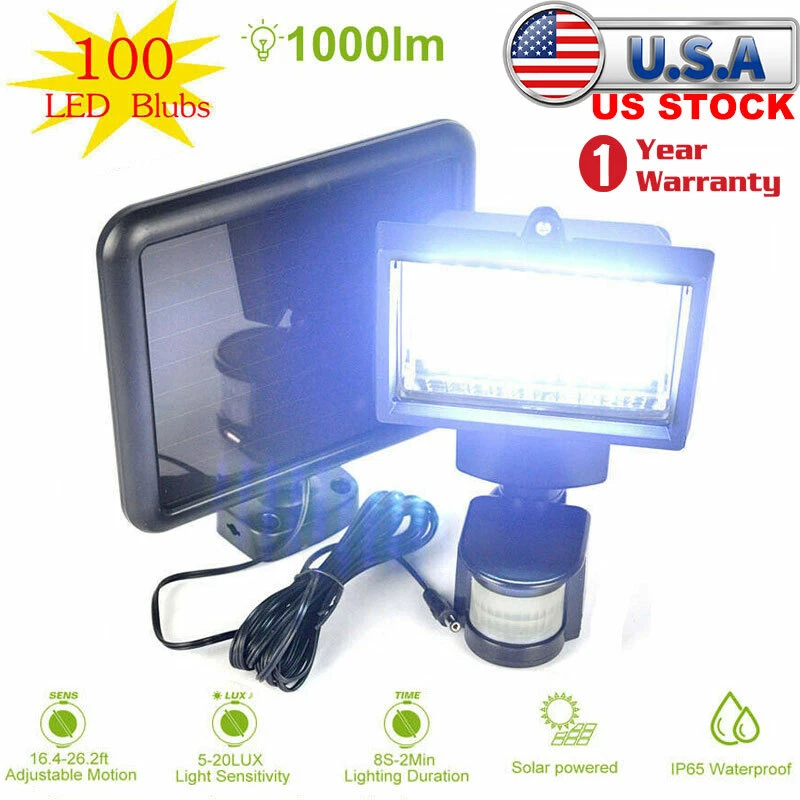 100LED Solar Power Light Motion Sensor Security Flood Light Outdoor Garden Lamp - Image 2 of 4