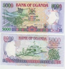 Uganda 5000 Shillings 2002 Pick 40 UNC