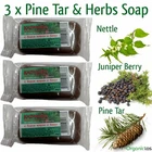 3 x PINE TAR & HERBS Soap Anti-Fungal,Anti-Bacterial,Anti-Inflammatory 60g Milva