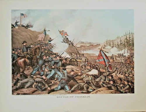 Vintage 1960 "Battle of Franklin" Kurtz & Allison Civil War Print NOS 80