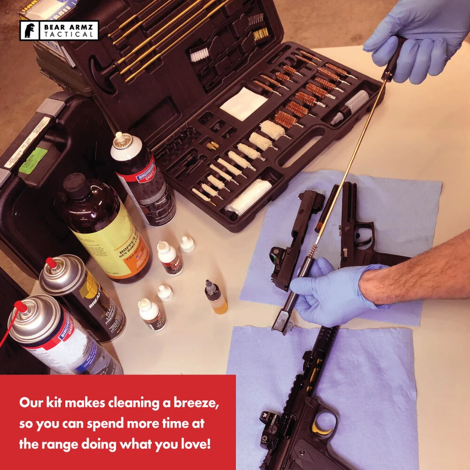 Kit de limpieza de pistola universal para rifle pistola escopeta cargador de boca para cualquier calibre Foto 3 de 4