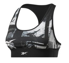 Reebok Sports Bra Vest Top Ladies Womens Running Gym Training Fitness - Black