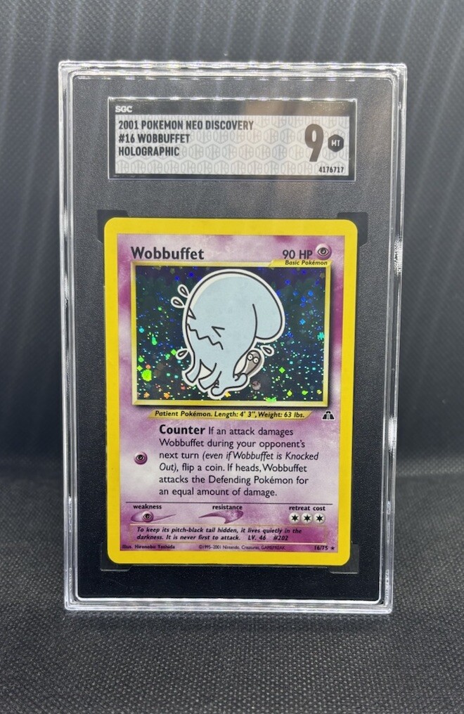2001 POKEMON NEO DISCOVERY #16 WOBBUFFET HOLO SGC 9 MINT