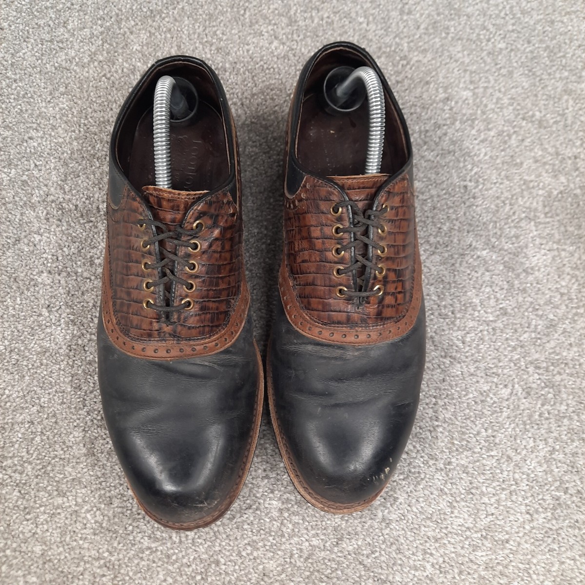 Footjoy Classics Oxford‎ Saddle Shoes Men Size 10.5 D Brown Leather Vibram Sole NEW FootJoy Classics Tour Black Leather / Burgundy saddle  main image 3