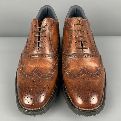 BALLY Size 8.5 Brown Antique Leather Wingtip Lace Up Shoes  display picture 1