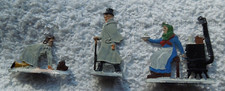1920's VINTAGE HANS HEINRICHSEN CAST LEAD FLAT HAND PAINTED SET OF 3 FIGURES