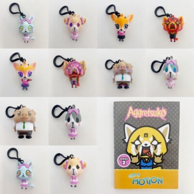 Aggretsuko Anime Chibi In Motion Clip-On Keychain Danglers - You Choose!