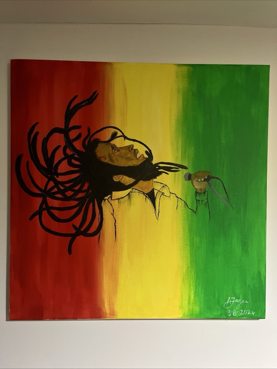 23.5” X 23.5” Painting Bob Marley | eBay