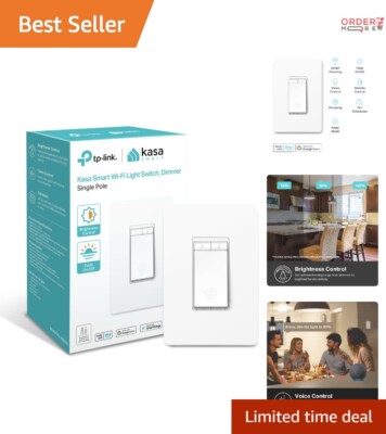 Smart Dimmer Switch Wi-Fi Needs Neutral Wire Alexa Google Home  Certified 1 Pack