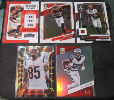 TEE HIGGINS 5-CARD LOT 2021-23 Contenders/Donruss Optic/Elite Ser./Elite BENGALS