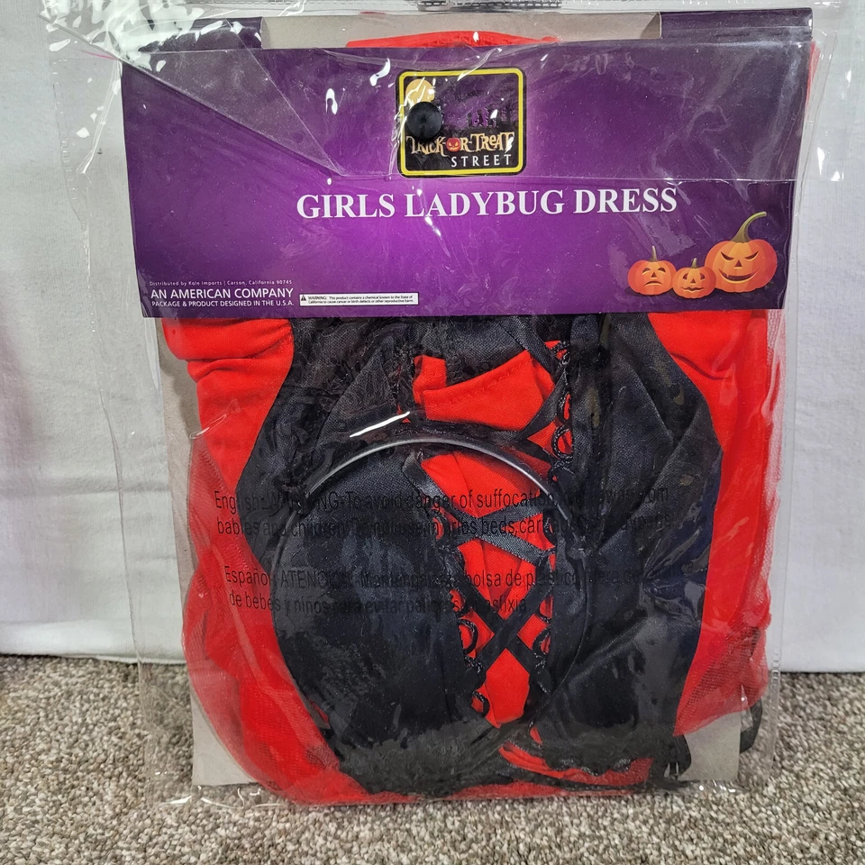 Vestido Ladybug Disfraz Niña Talla 5-6 Truco o Trato Calle Halloween Vestido Nuevo Foto 2 de 4