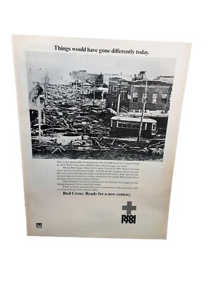 1981 Red Cross Vintage Print Ad Corpus Christi Hurricane Relief Disaster