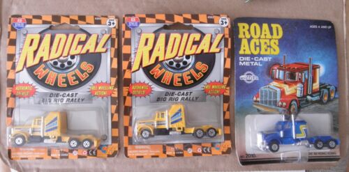 (3) Vintage 1:64 Kenworth Truck Cabs (2) Gordy Toys Welly #8810, Road Aces #2010 - Zdjęcie 1 z 17