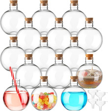 15 Pcs 6 Oz Plastic Potion Bottles with Cork,Wood Color,Cork