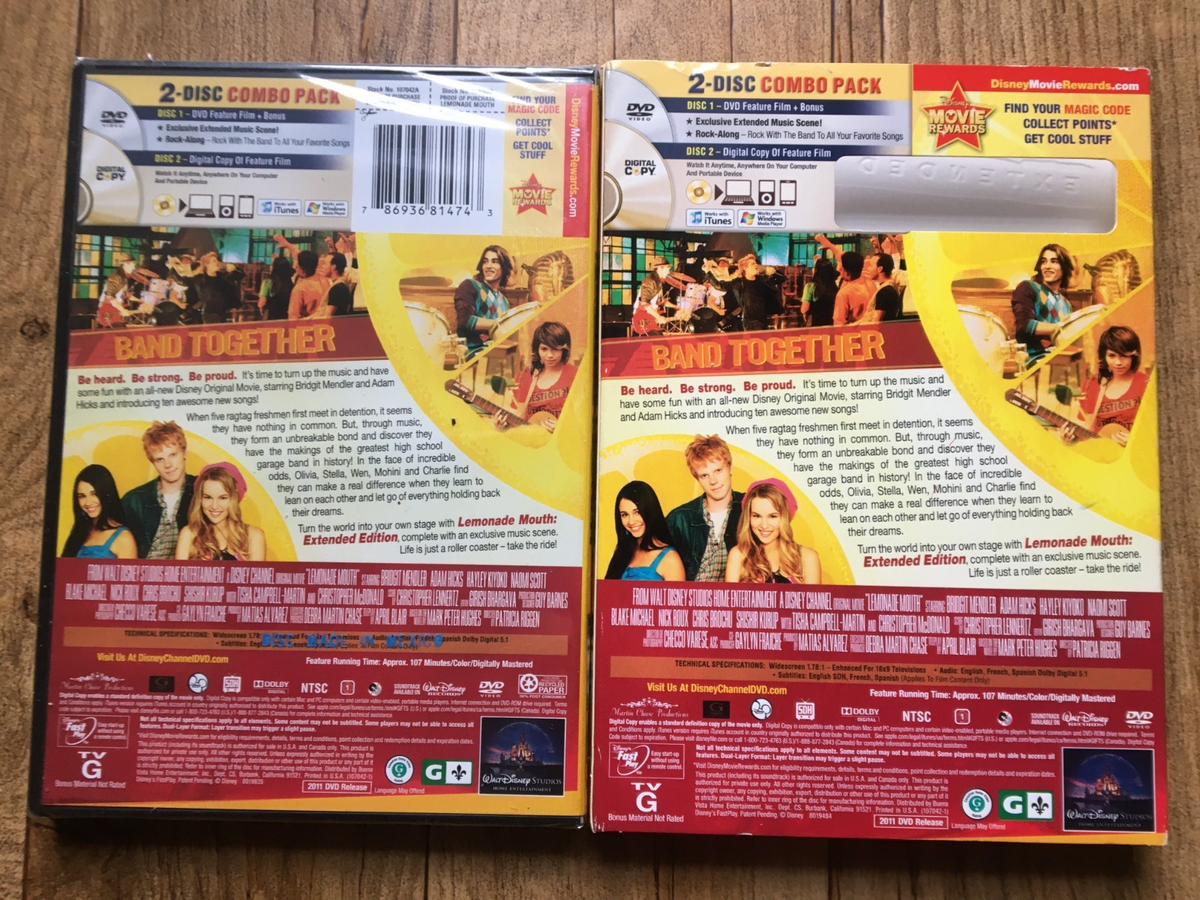 Lemonade Mouth (DVD, 2011, 2-Disc Set, Includes Digital Copy) for